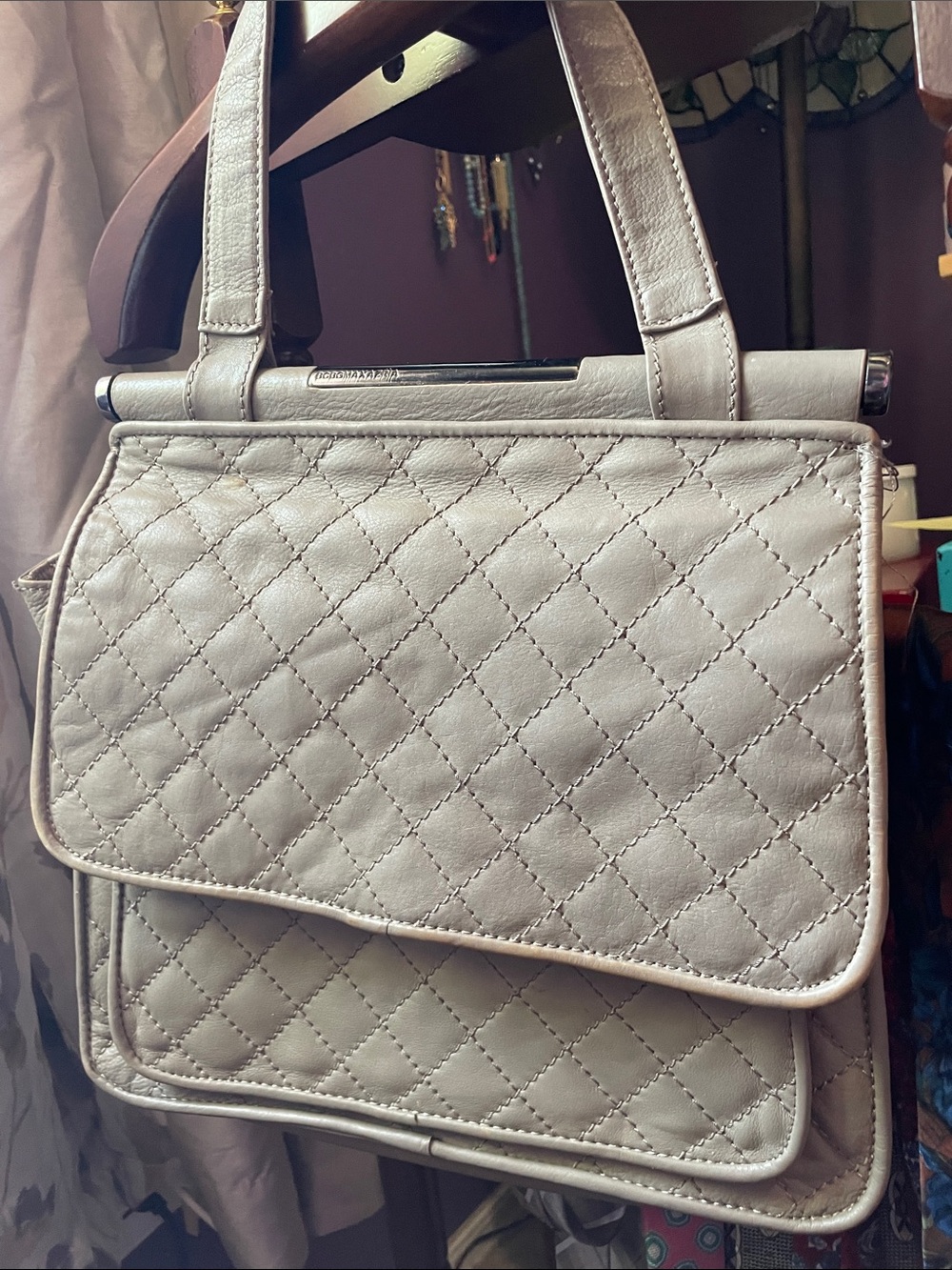 VTG BCBGMAX AZRIA QUILTED SATCHEL